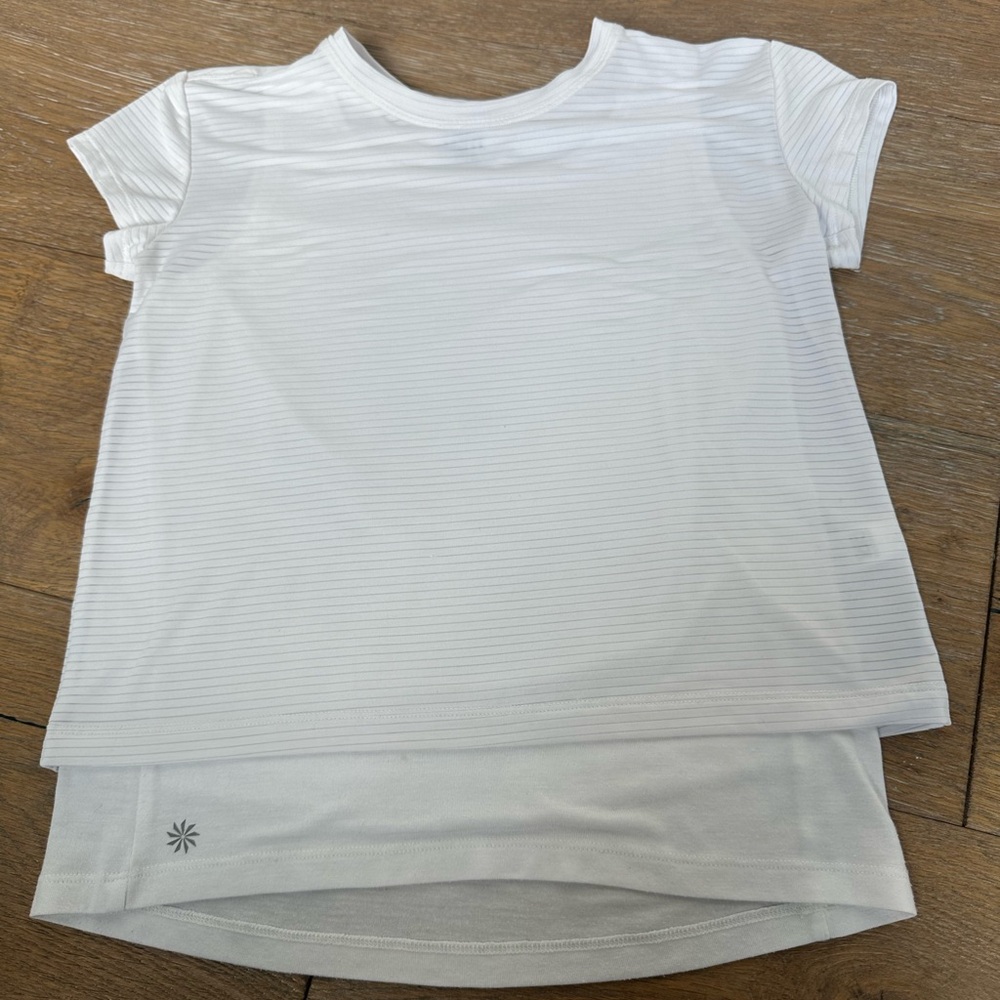 Athleta Girl White Layered Shirt Size M 8-10